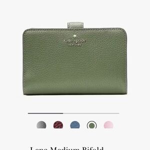 Brand new!!!  Kate Spade Lena medium bifold wallet Romain green